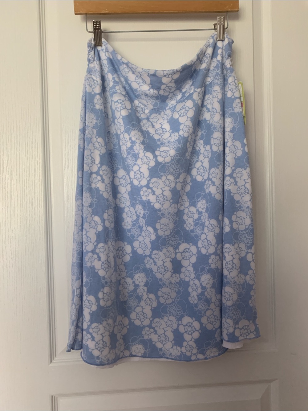 NWT: Soybu Light Blue Floral A-Line Reversible Skirt.